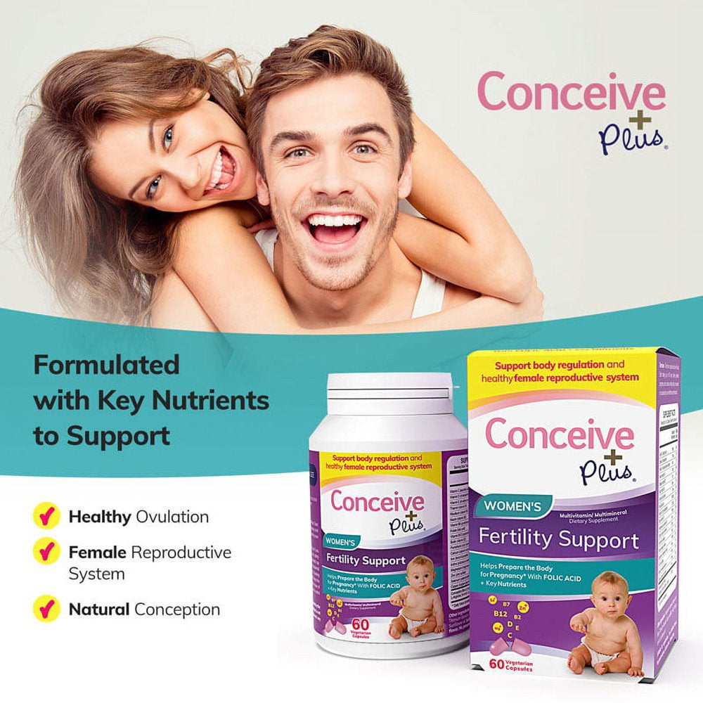 Conceive plus Womens Fertility Support - Conception Formula, Fertility Prenatal Vitamin, 60 Capsules, 30 Day Supply