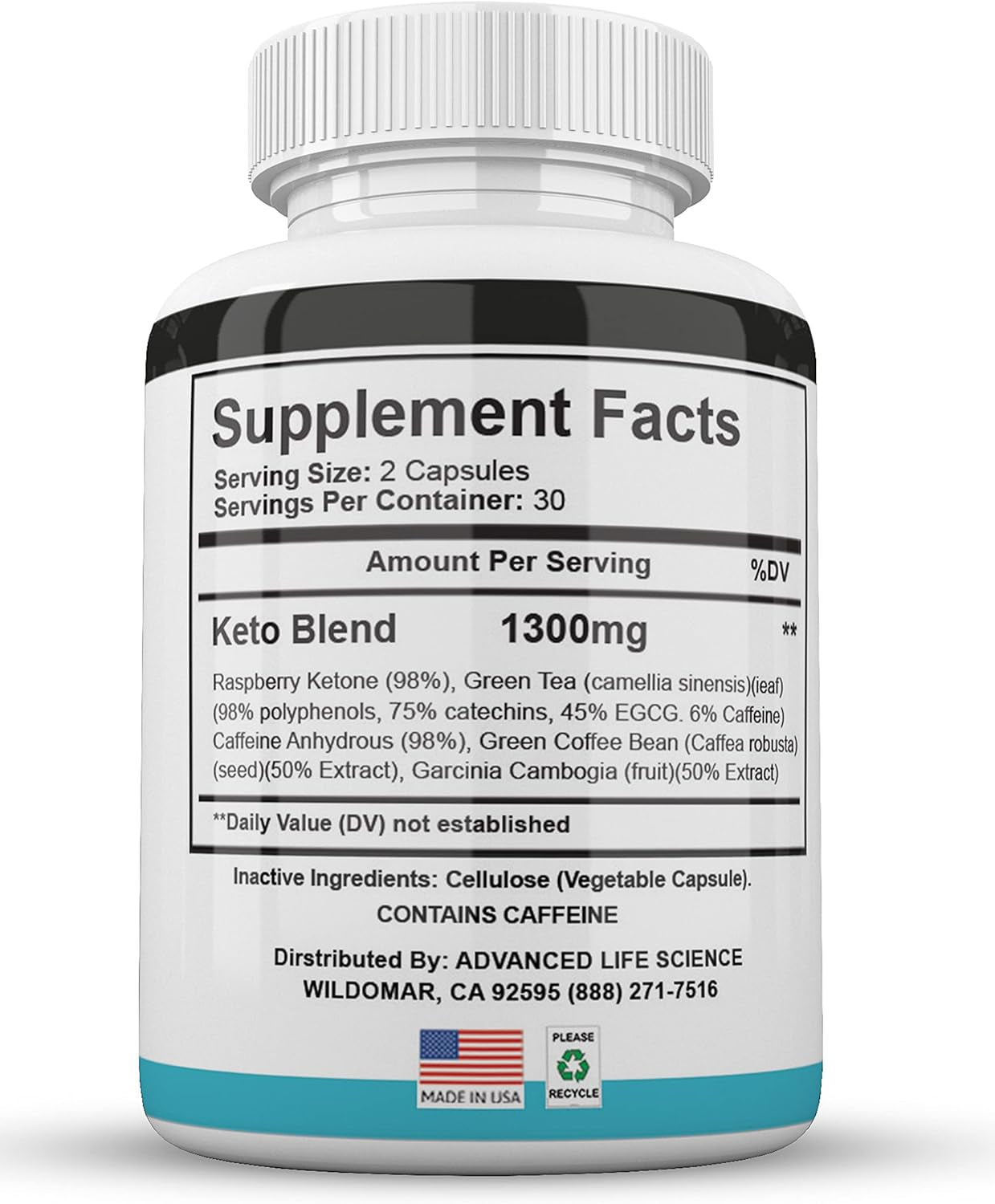 (Official) Keto XP, Advanced Strong Formula 1300MG, Made in the USA, (1 Bottle Pack), 30 Day Supply