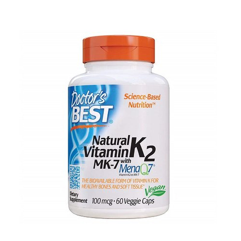 Doctors Best Natural Vitamin K2 MK-7 with Menaq7 100 Mcg Veggie Capssules, 60 Ea, 3 Pack