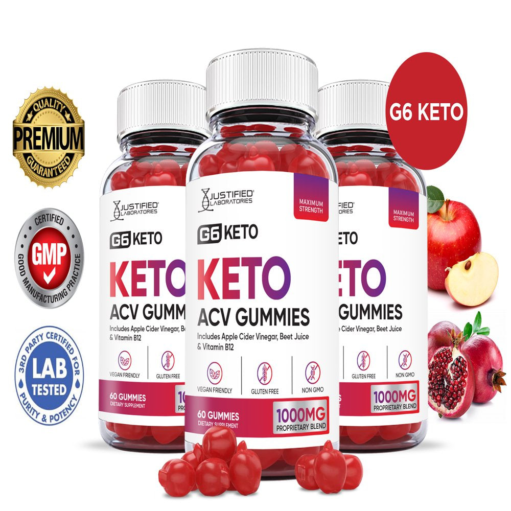 (3 Pack) G6 Keto ACV Gummies 1000MG Dietary Supplement 180 Gummys