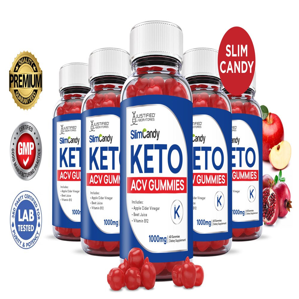 (5 Pack) Slim Candy Keto ACV Gummies 1000MG Dietary 300 Gummys