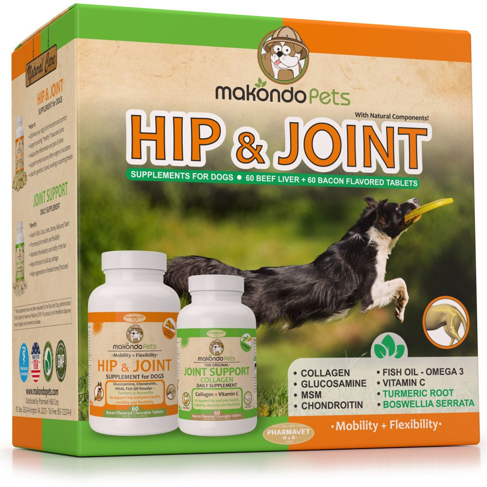 Dog Arthritis Aid - Hip and Joint Supplements for Dogs with Collagen, Chondroitin, MSM, Vitamins, Fish Oil and Glucosamine for Dogs + Boswellia & Turmeric for Dogs - 120 Tabs for Dog Joint Pain
