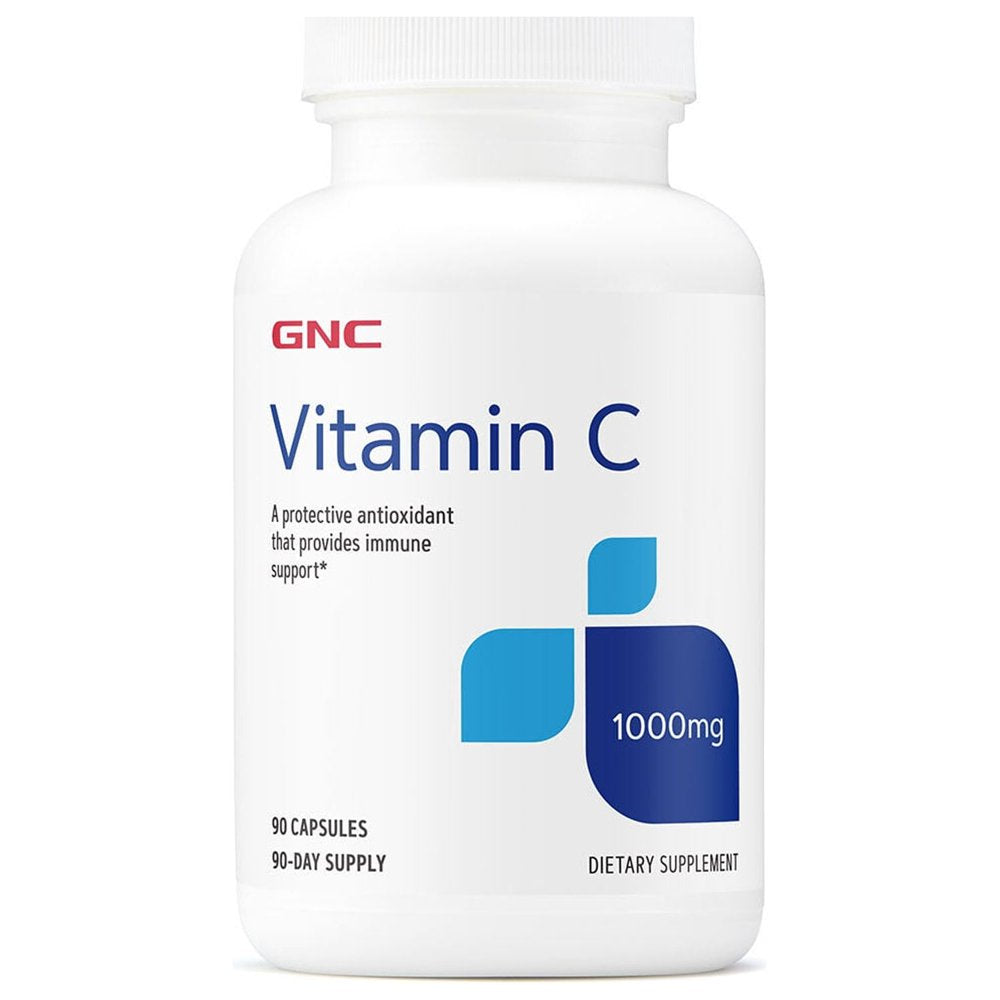 GNC Vitamin C Capsules 1000Mg, 90 Count, Gluten Free Immune Support, Dietary Supplement