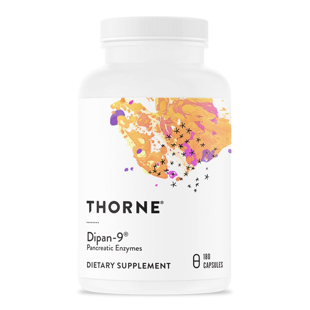 Thorne Pancreatic Enzymes (Formerly Dipan-9), Pancreatic Enzymes for Digestive Support and Nutrient Absorption, 180 Capsules, 90 Servings