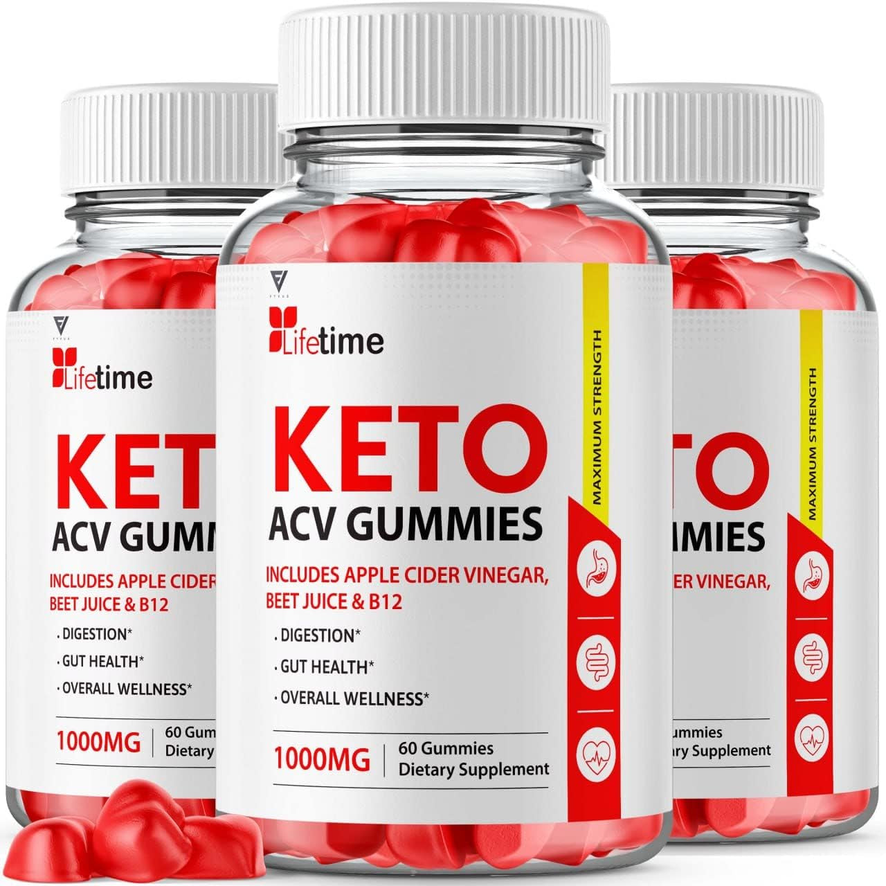 (3 Pack) Lifetime Keto plus ACV Gummies Advanced Weight Loss AVC, Life Time Keto ACV Gummies Apple Cider Vinegar Belly Support Fat Folate Beetroot Booster Diet (180 Gummies)