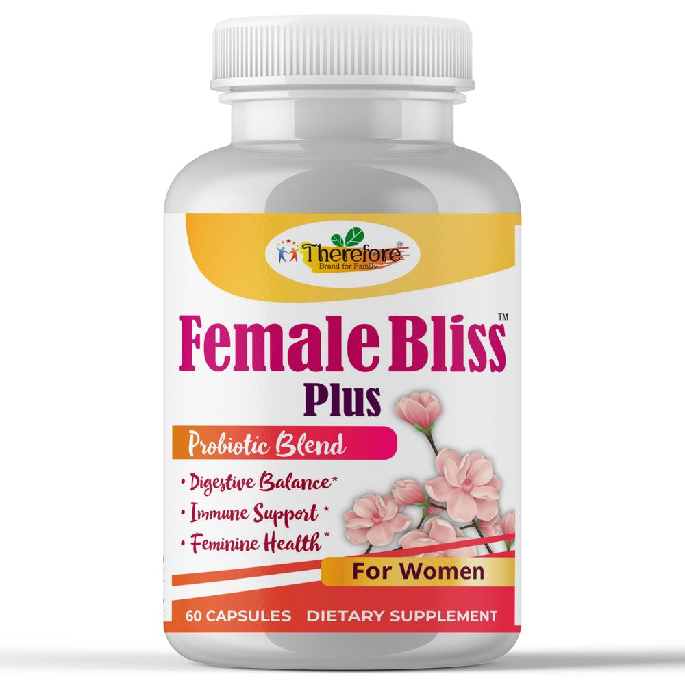 Female Bliss Women'S Probiotics for Feminine Odor Control, Supplement for Feminine Health, Gut & Ph Balance for Women 60 Vegan Capsules