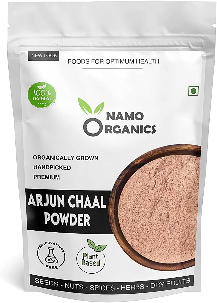 Vishopy Namo Organic - Organic Arjun Ki Chaal Powder - 500 Gm - Terminalia Arjuna - Double Filtered 100% Arjun Bark Fine Powder