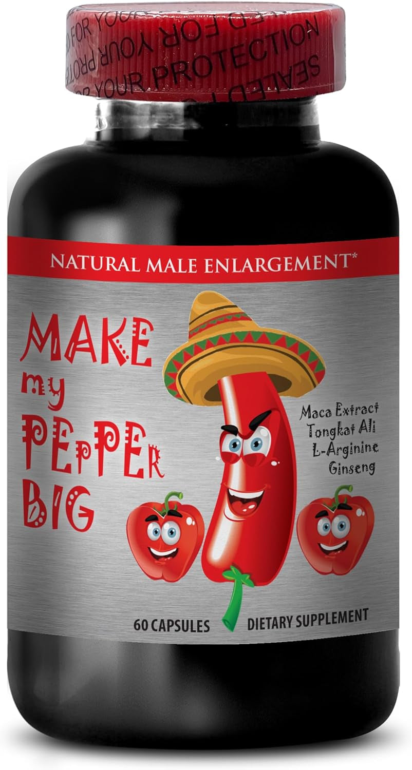 Tongkat Ali Extract Herbal - Make My Pepper Big - with Tongkat Ali, Maca, L-Arginine, Ginseng - Longjack Supplements Men, Male Libido Booster, Enhancement Pills for Men, Male Performance, 2B 120 Caps