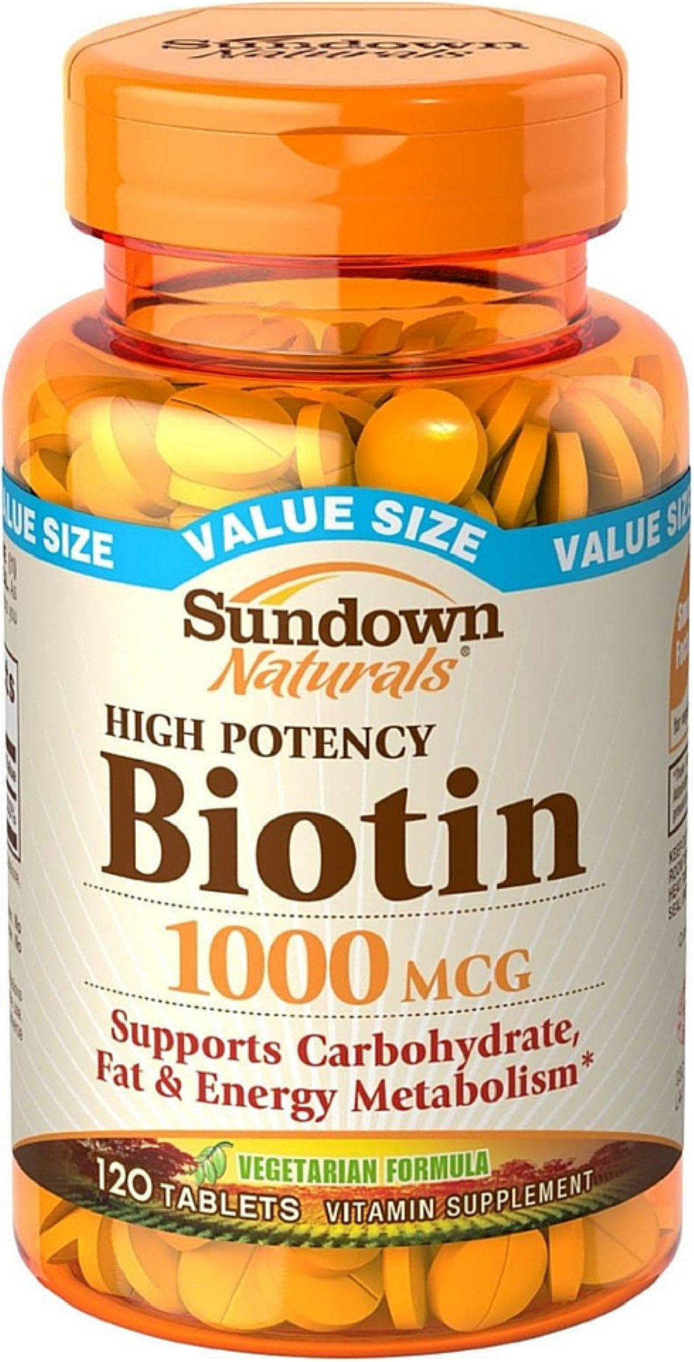 Sundown Naturals Biotin 1000 MCG Tablets 120 Ea (Pack of 2)