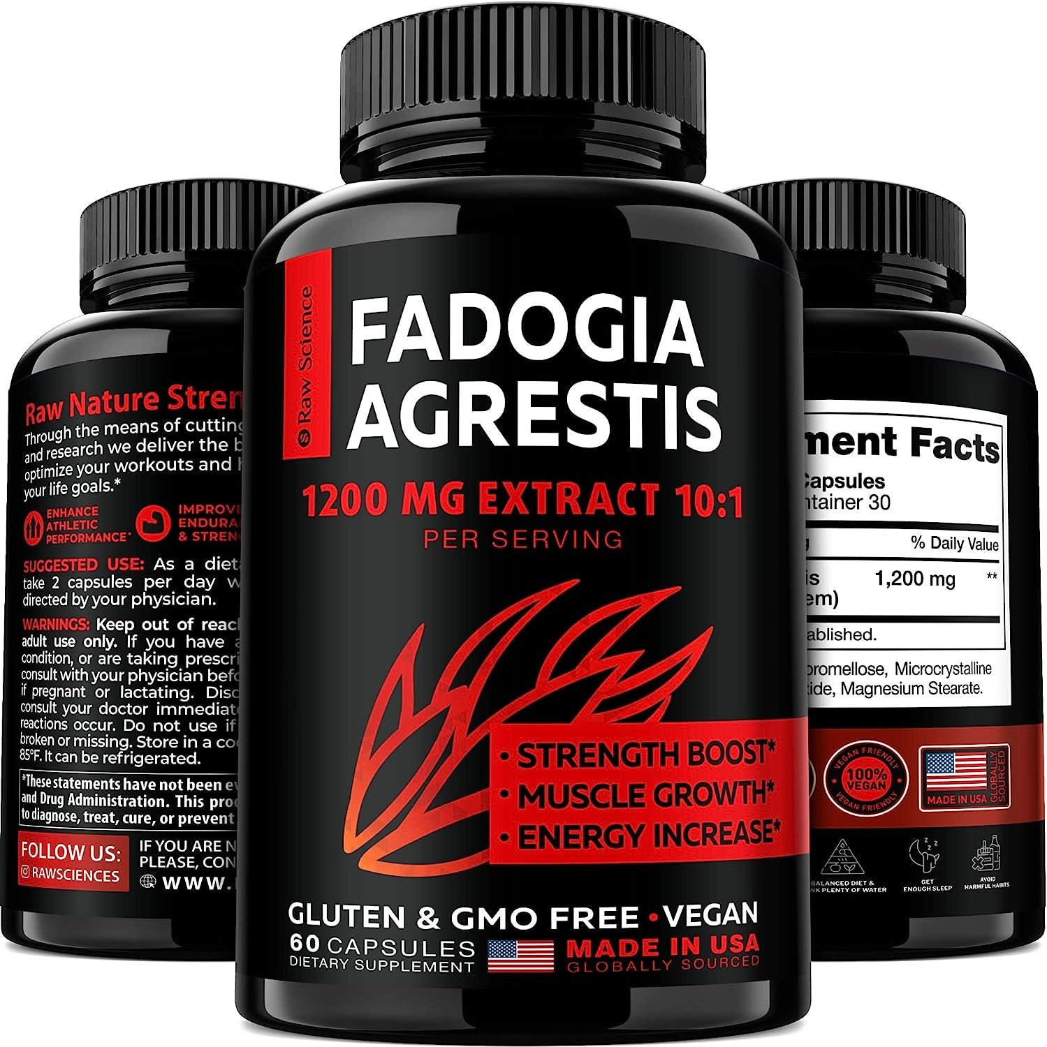 Ultra Fadogia Agrestis 600Mg Extract: Promotes Muscle Growth & Stamina Supplements for Men. Motivation, Performance, and Lean Muscle Recovery Men'S Supplement, Male Extra Stamina Boost - 60 Capsules