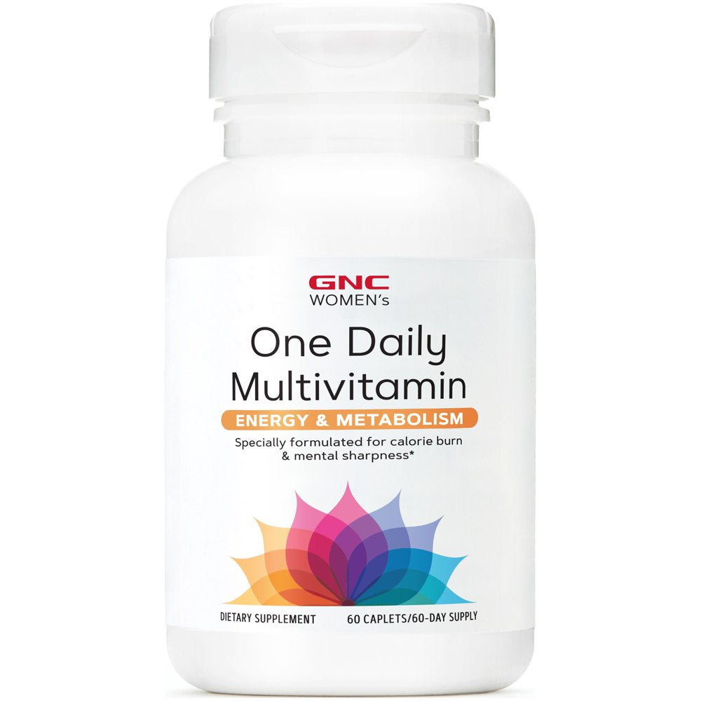 GNC Women'S One Daily Multivitamin - Energy & Metabolism| Supports Increased Energy, Performance, Focus, Metabolism, and Cardiovascular Health | Daily Supplement for Women| 60 Caplets