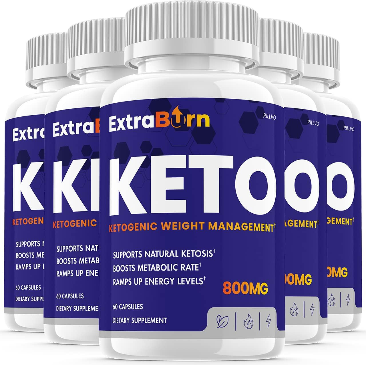 (5 Pack) Extra Burn Keto Pills, Advanced Ketogenic Formula (300 Capsules)