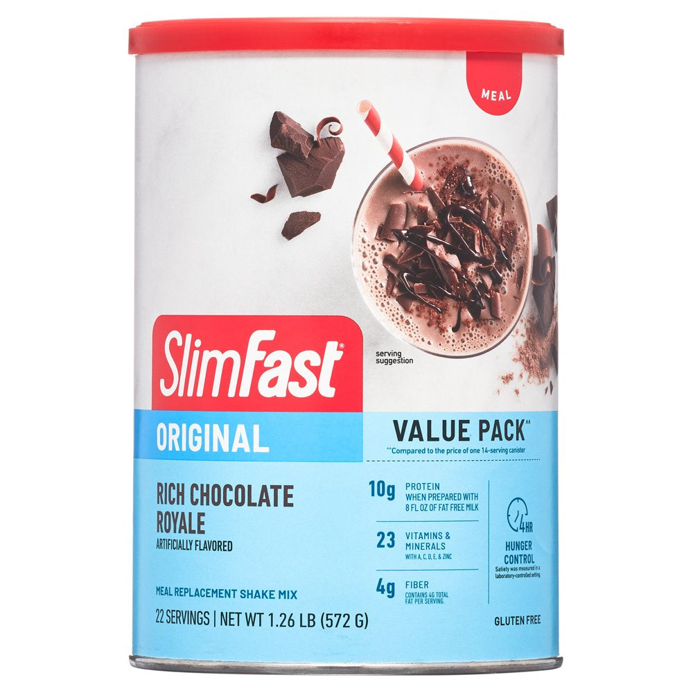 Slimfast Original Meal Replacement Shake Mix, Rich Chocolate Royale, 20.18 Oz, 22 Servings