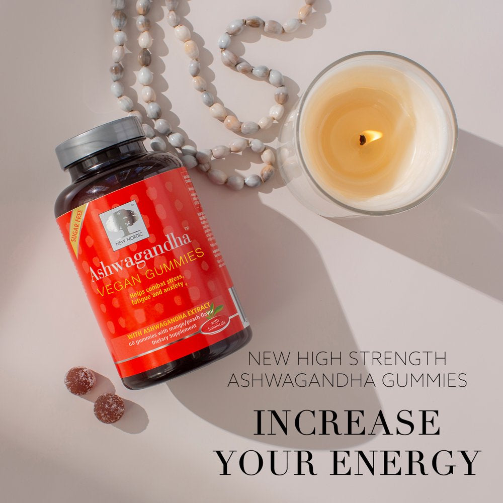 New Nordic Ashwagandha Gummy Supplement | Increase Energy & Resistance to Stress | 60 Gummies