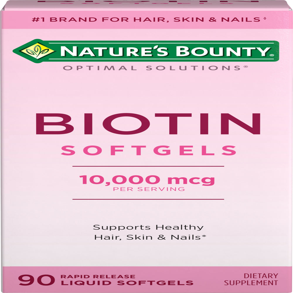 Nature'S Bounty Biotin 10,000 Mcg, Hair Skin and Nails, Softgels, 90 Ct