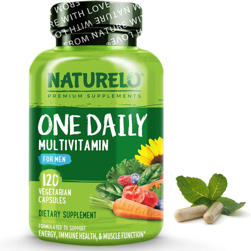 NATURELO One Daily Multivitamin for Men - with Vitamins & Minerals + Organic Whole Foods - Supplement to Boost Energy, General Health - Non-Gmo - 120 Capsules | 4 Month Supply