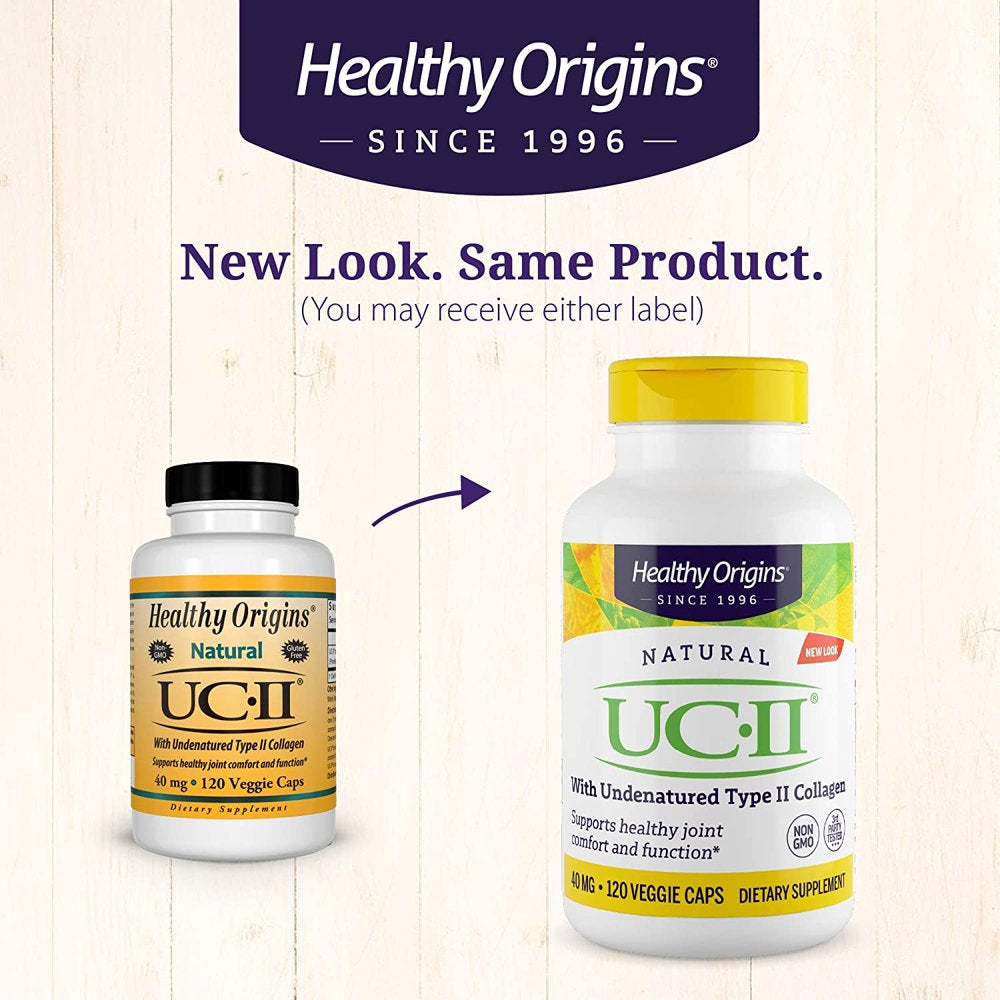 Healthy Origins UC-II 40 Mg (Undenatured Type II Collagen, Non-Gmo, Gluten Free, Joint Support), 120 Veggie Caps