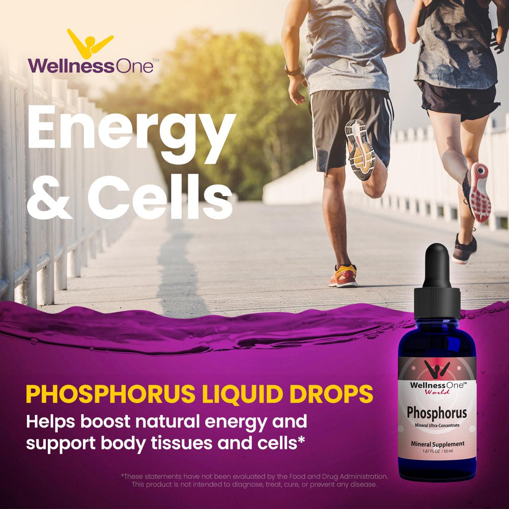 Wellnessone Phosphorus Mineral Drops - Liquid Ionic Mineral Supplement, 50 Ml (50 Servings)