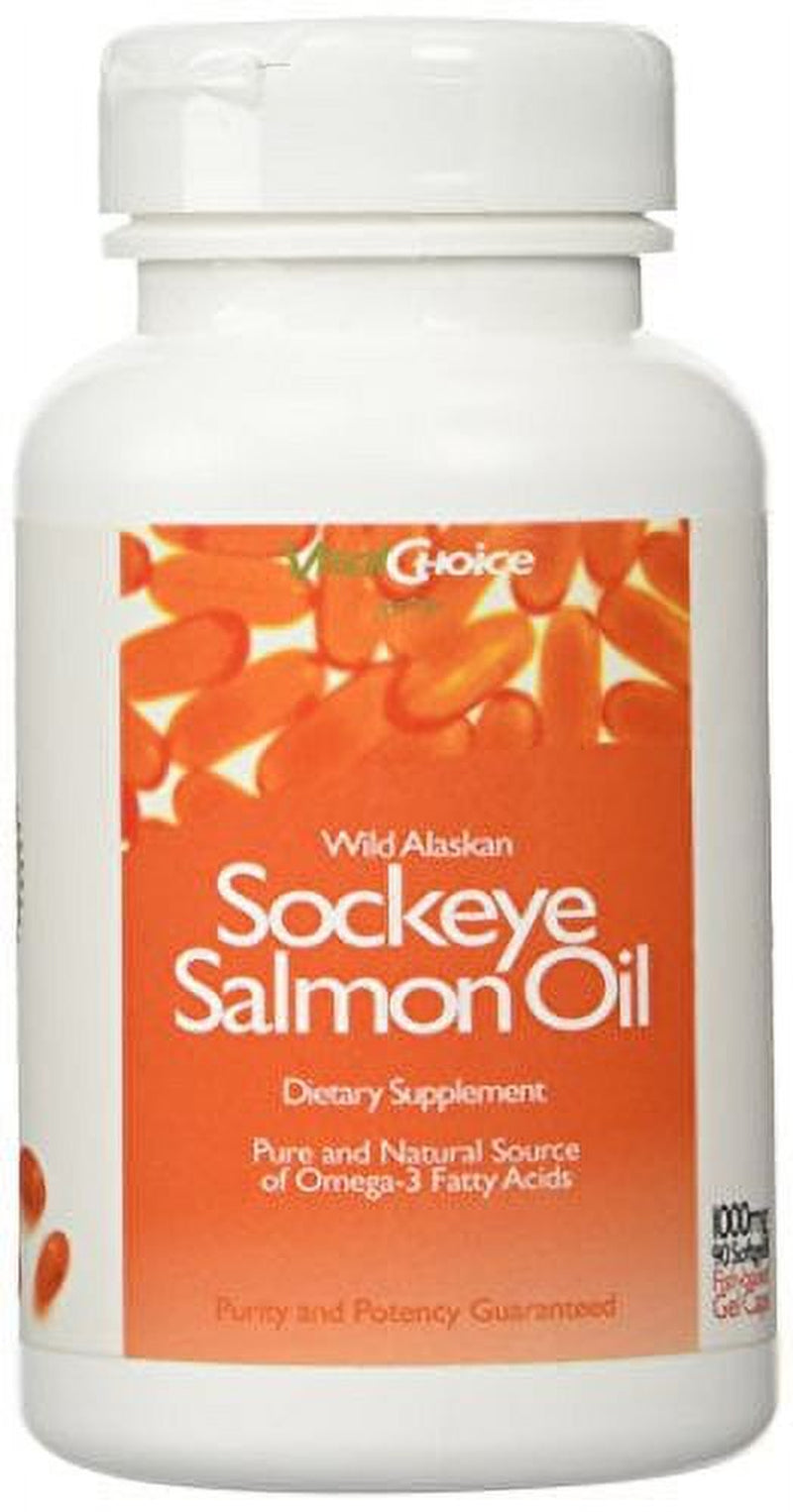 Vital Choice Wild Alaskan Sockeye Salmon Oil, Omega-3, 1000Mg, 90-Count