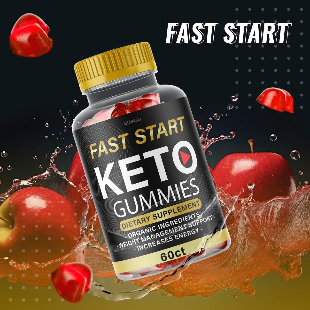 (3 Pack) Fast Start Keto ACV Gummies - Fast Start Keto Gummies for Weight Loss, Fast Start Keto ACV Apple Cider Vinegar Gummies Weight Loss, Ketofast, Faststart Keto, Fastketo for 180 Gummys 3 Months