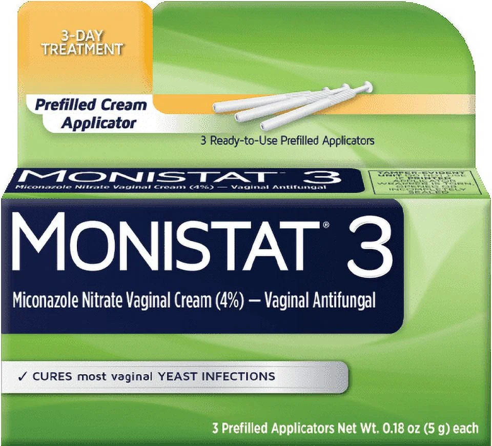 Monistat 3 Vaginal Antifungal Cream, Prefilled Applicators - 3 Ea, 6 Pack