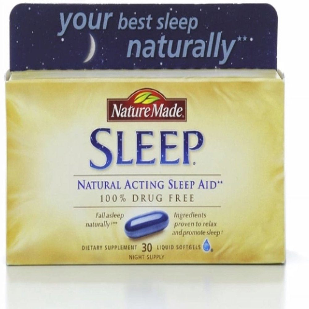 Nature Made Natural Sleep Aid Liquid Softgels 30 Ea (Pack of 3)