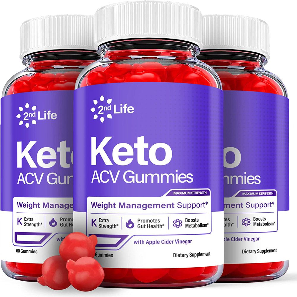 (3 Pack) 2Nd Life Keto ACV Gummies - Supplement for Weight Loss - Energy & Focus Boosting Dietary Supplements for Weight Management & Metabolism - Fat Burn - 180 Gummies