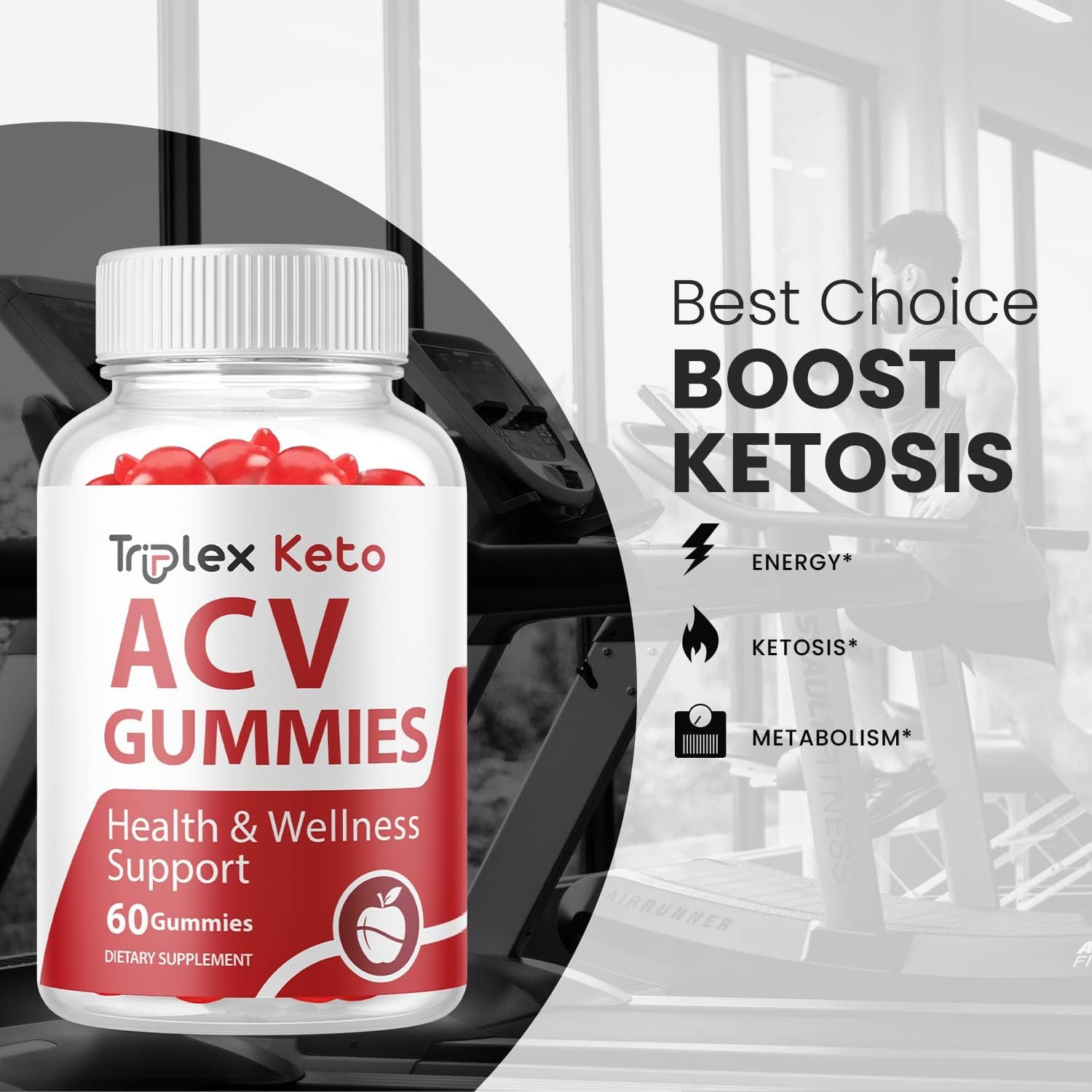 Triplex Keto ACV Gummies, Triplex Keto Gummies (1 Pack)