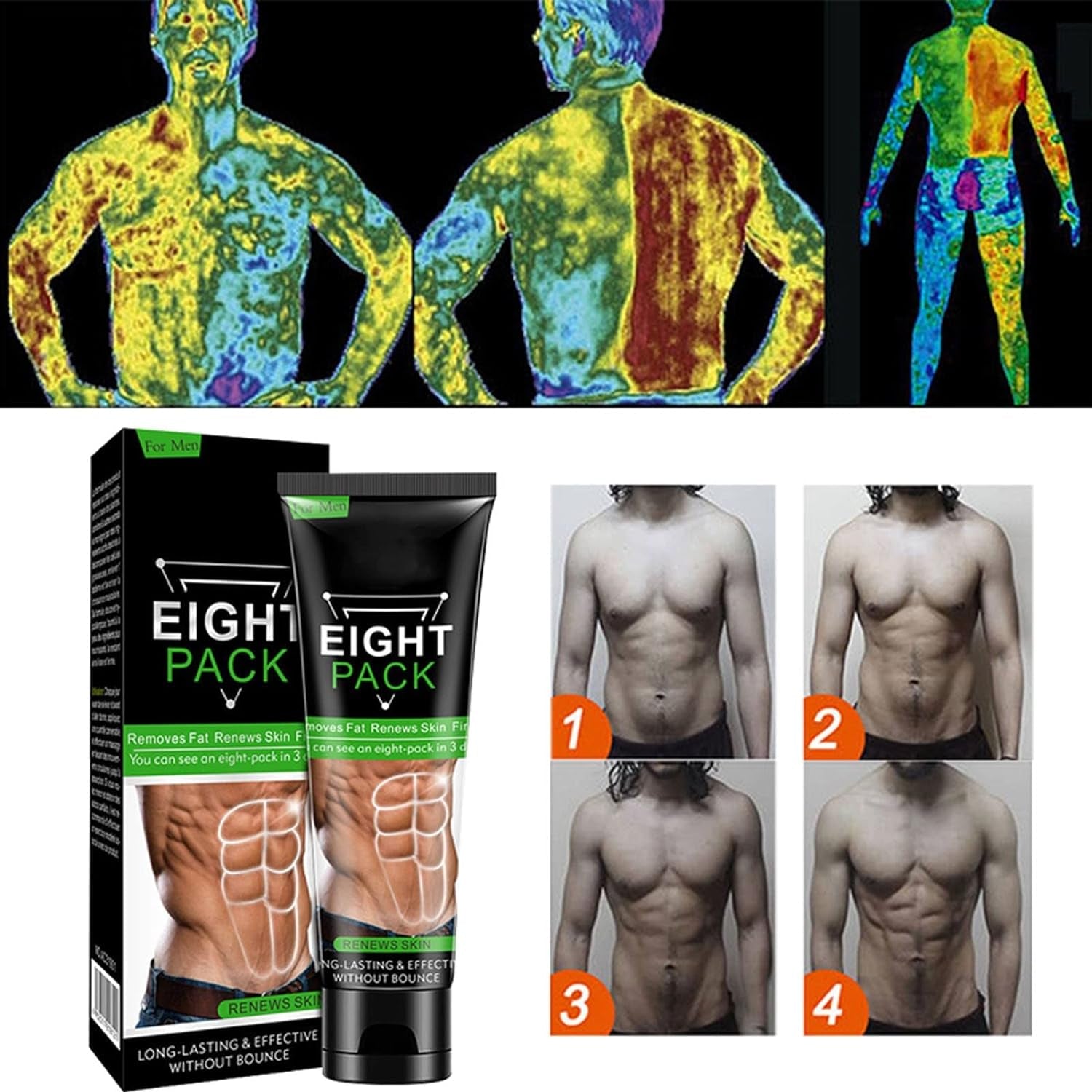 HUTVD # Men Women Abdominal Muscle Plaster anti Cellulite Slimming Fat Burning Plaster for Good Figure (Green, One Size)