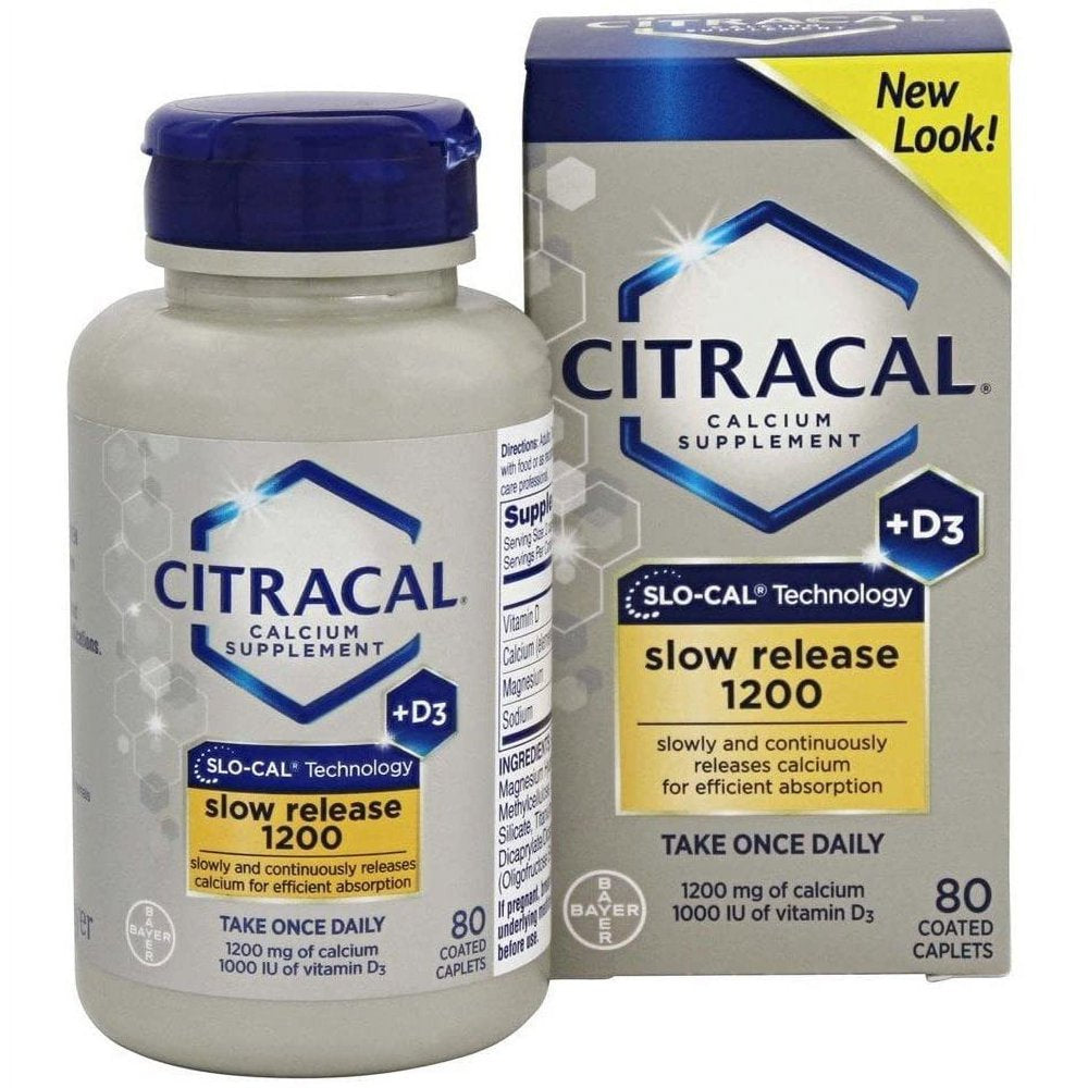 Citracal Slow Release W/ Vitamin D3 1200 Calcium Absorbtion 80 Ct, 3-Pack
