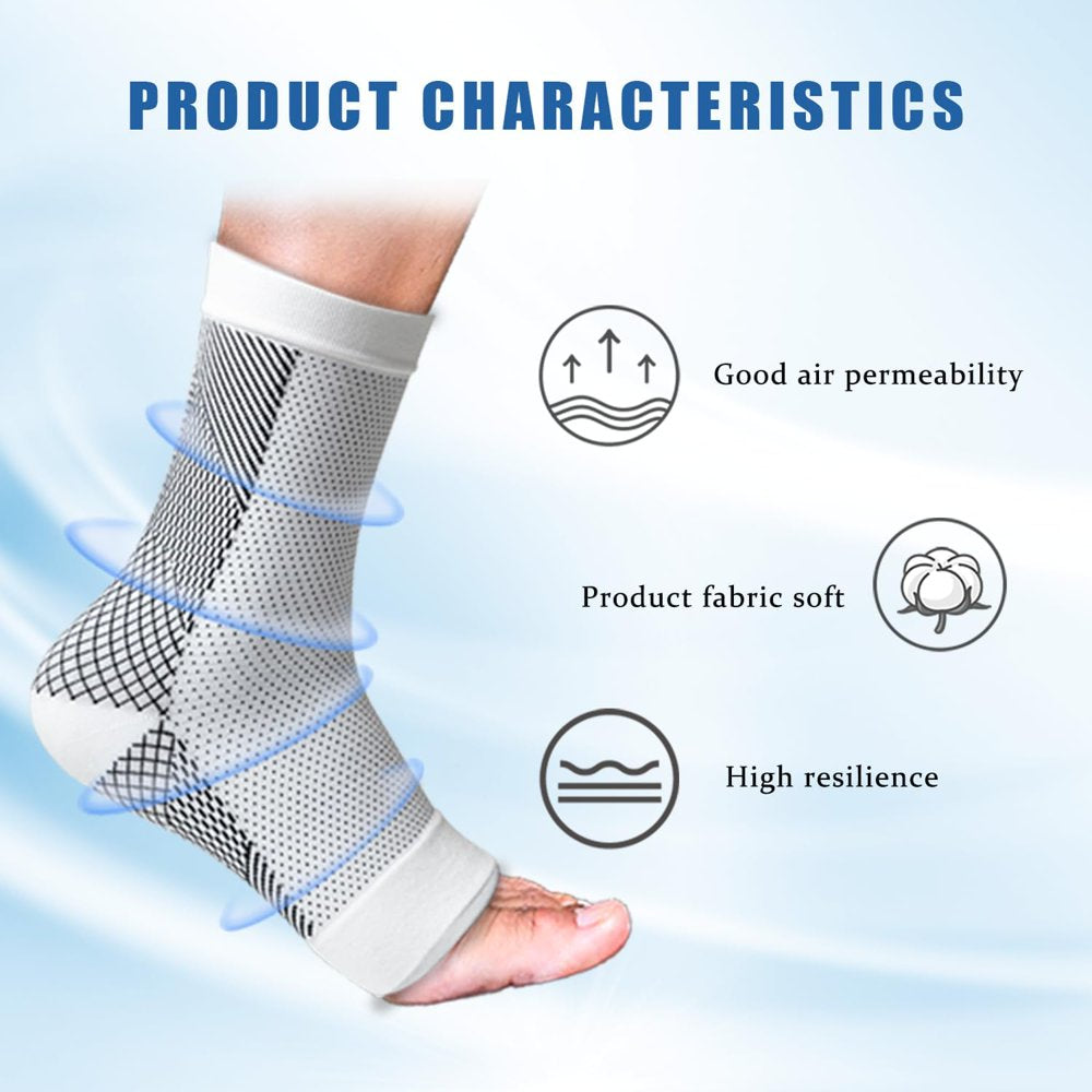 5Pairs Neuropathy Socks - Peripheral Neuritis Compression Sleeves for Nerve Damage Pain,Ankle Gout,Plantar Fasciitis Relief Brace (L/Xl,Red)