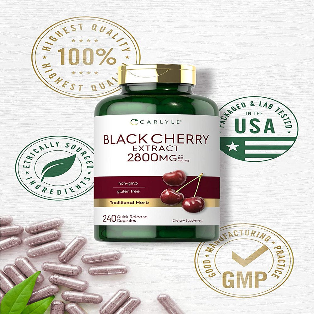 Black Cherry Extract | 2800Mg | 240 Capsules | by Carlyle