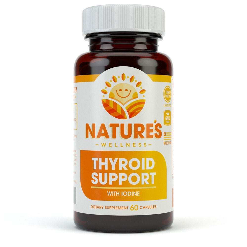 Thyroid Support Complex with Iodine for Energy Levels, Weight Loss, Metabolism, Fatigue & Brain Function - Natural Health Supplement Formula: L-Tyrosine, Selenium, Kelp, Bladderwrack, Ashwagandha, Etc