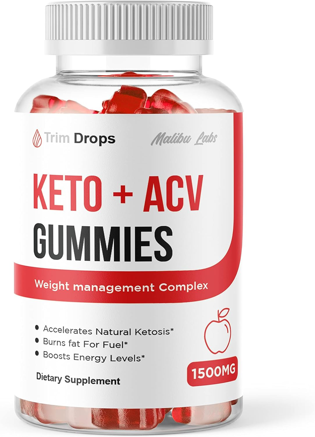 Trim Drop ACV Gummies, Apple Cider Vinegar Ketosis Drops Strong Time Released Formula, 1500Mg Once a Day, Ketogenic Support Supplement, Ketos Shark Gummy, (1 Pack) One Bottle, 30 Day Supply Tank