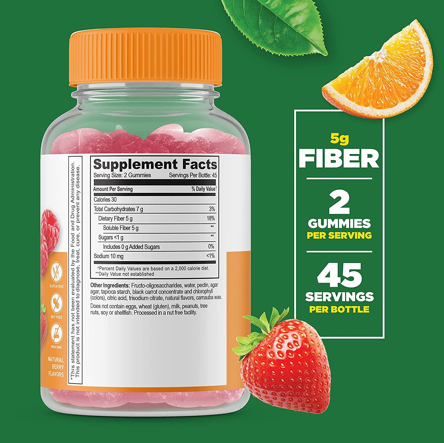 Lifeable Prebiotic Fiber 5G + Zinc 50Mg, Gummies Bundle - Great Tasting, Vitamin Supplement, Gluten Free, GMO Free, Chewable Gummy