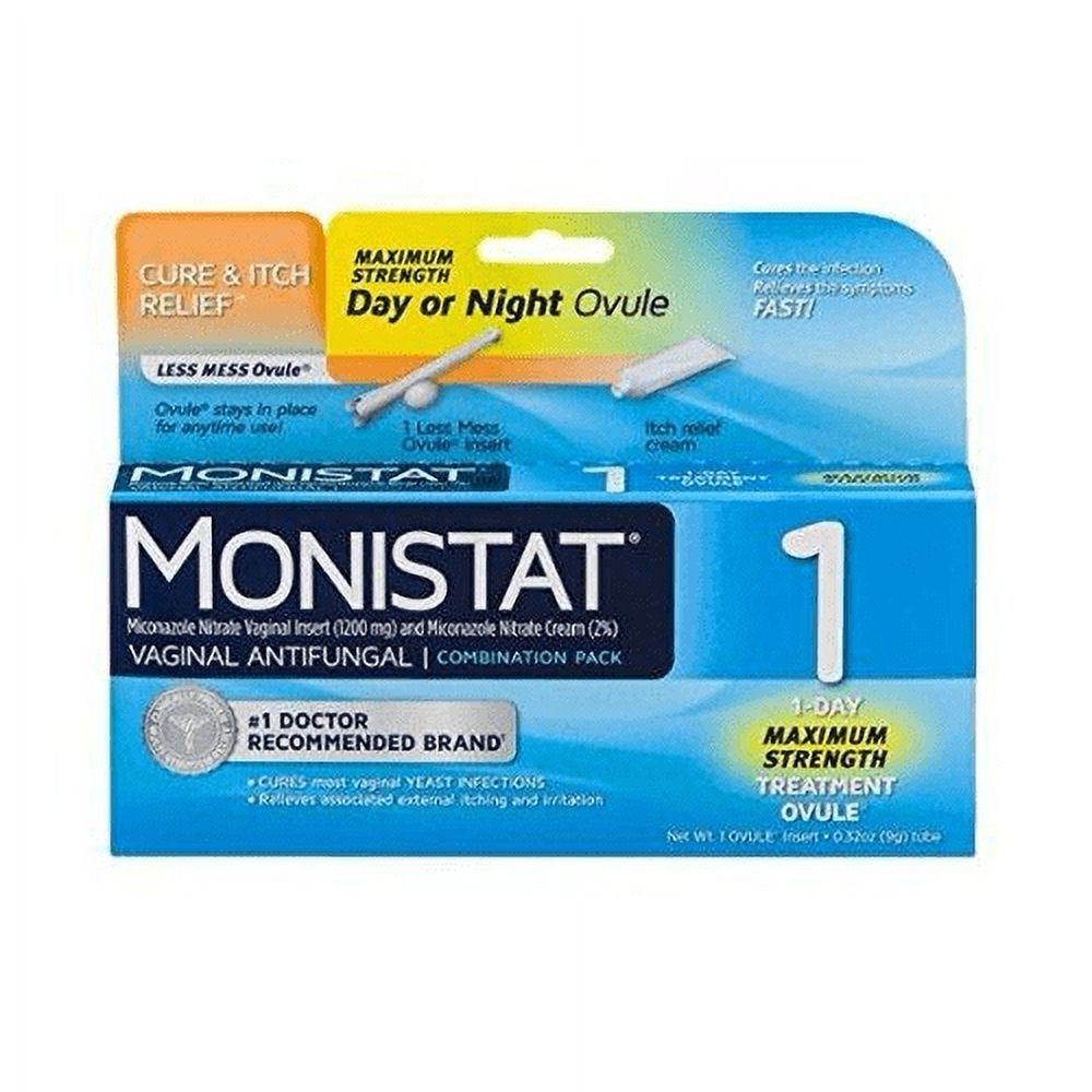 Monistat Day or Night Ovule Vaginal Antifungal Itch Relief 0.32 Oz, 6-Pack