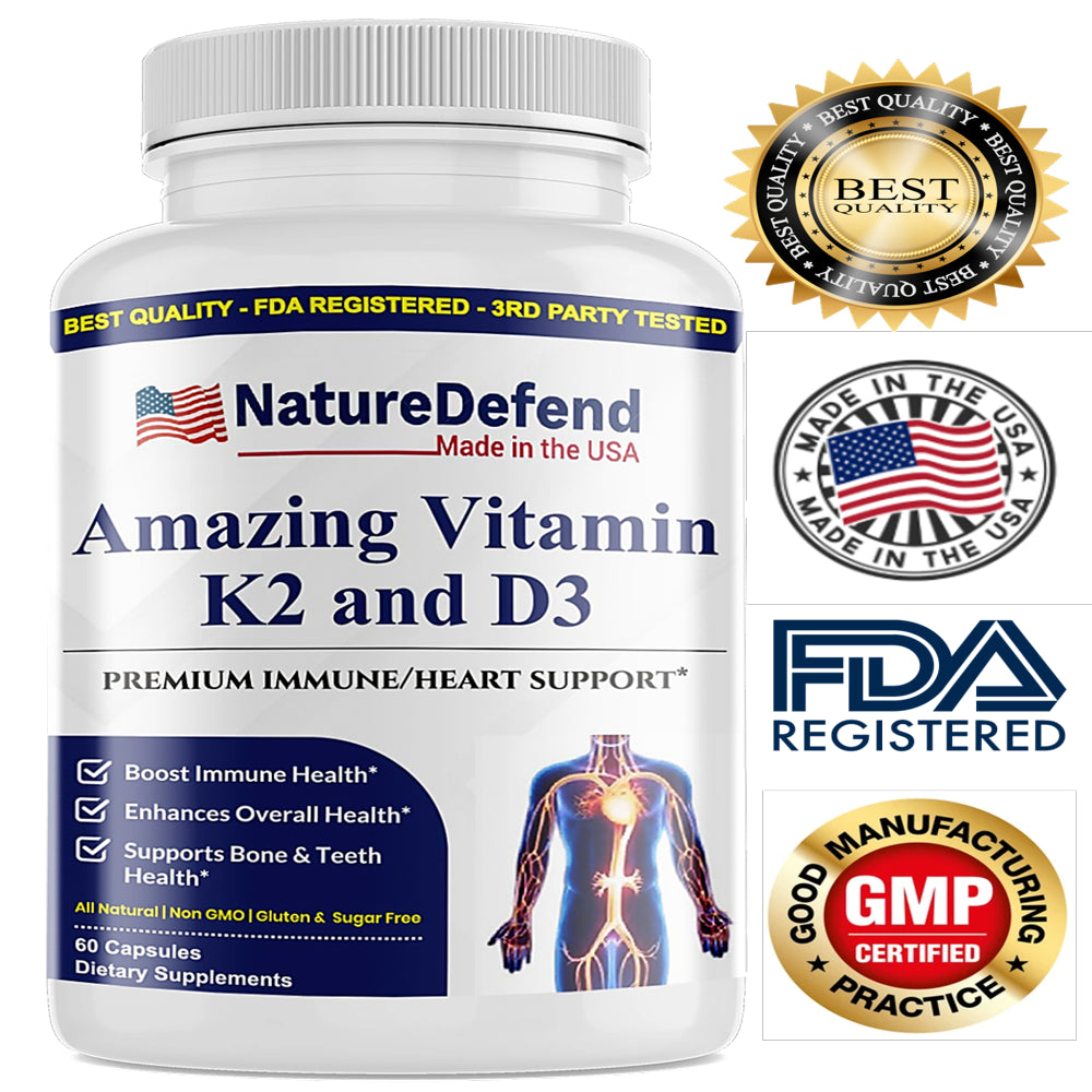 Vitamin K2+D3, Supports Strong Bones, Heart and Immune Health, Non-Gmo. US Veteran Owned, Free Shipping, Quality Matters!