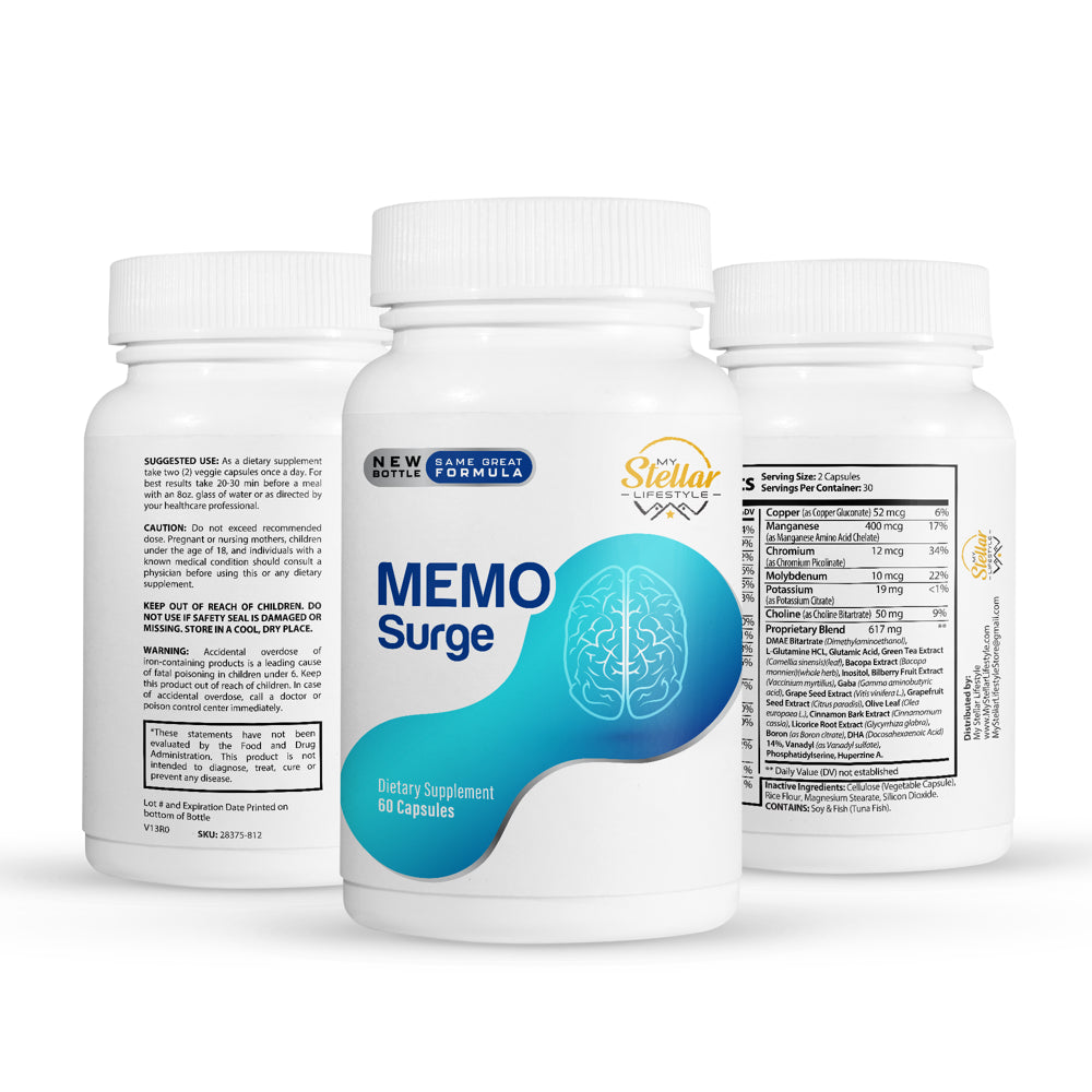 2 Pack Memo Surge - Focus & Memory Support - 60 Capsules X2