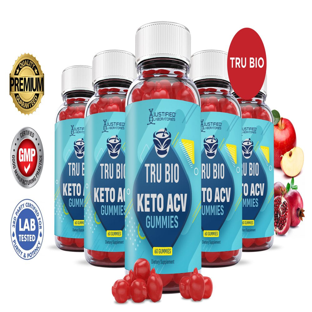 (5 Pack) Tru Bio Keto ACV Gummies 1000MG Dietary Supplement 300 Gummys