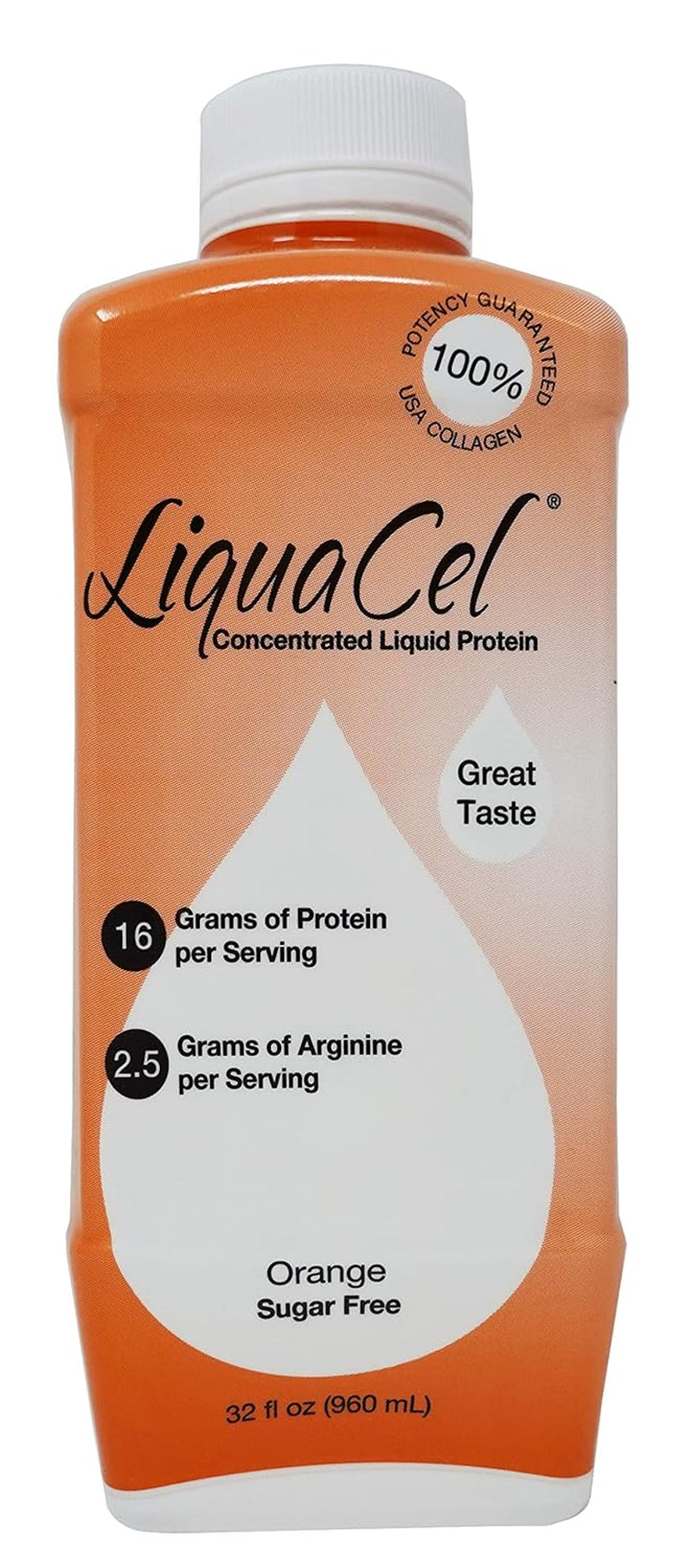 4 Set Liquacel Liquid Protein Sugar Free 32Oz Orange Flavor