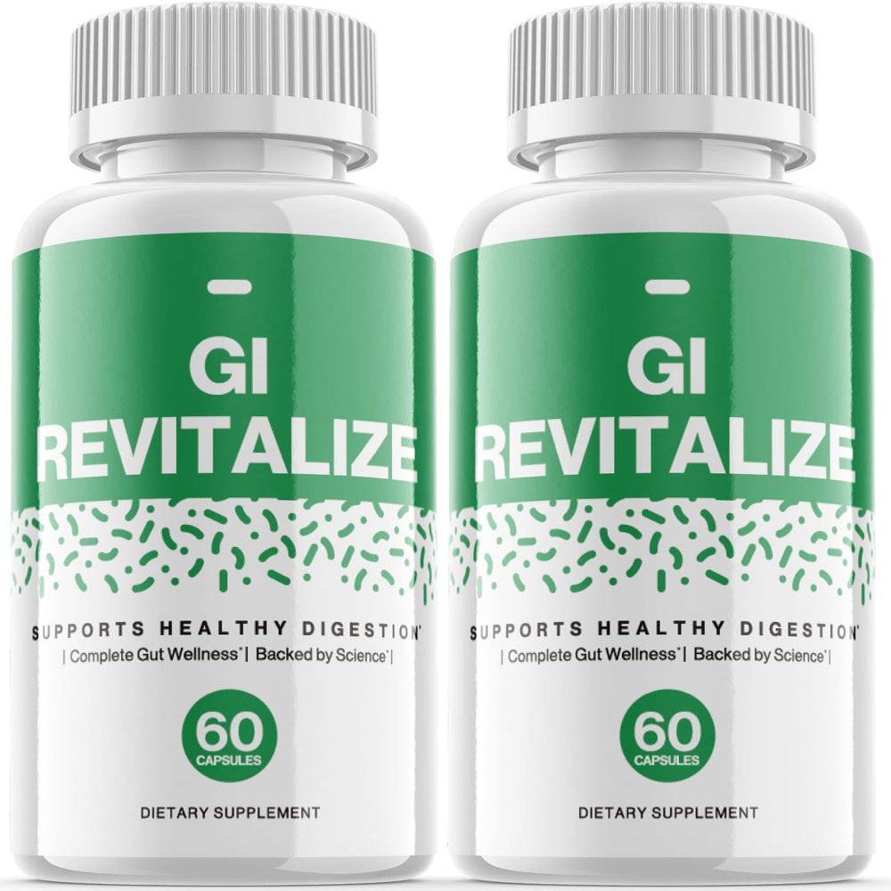 (2 Pack) Gi Revitalize - Dietary Supplement for Digestion and Healthy Gut - Pills for Immune System, Digestive Function, Healthy Stomach, Reduces Bloat - 120 Capsules