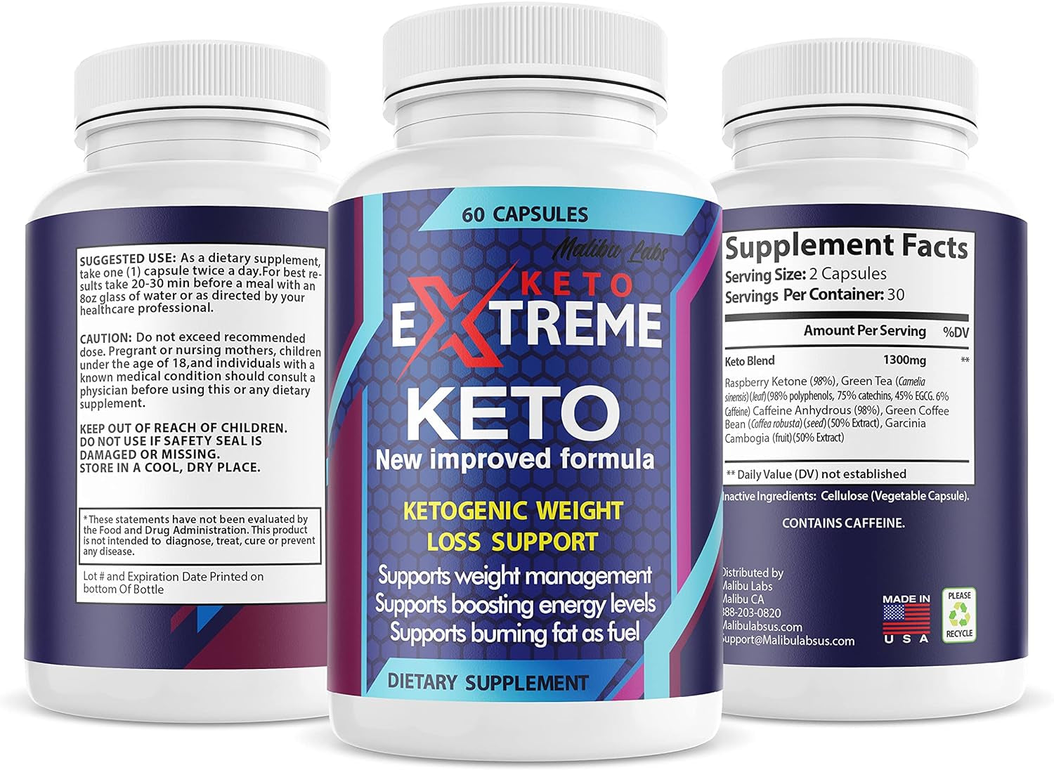 (Official) Keto Extreme, Advanced Formula, Made in the USA, (3 Bottle Pack), 90 Day Supply