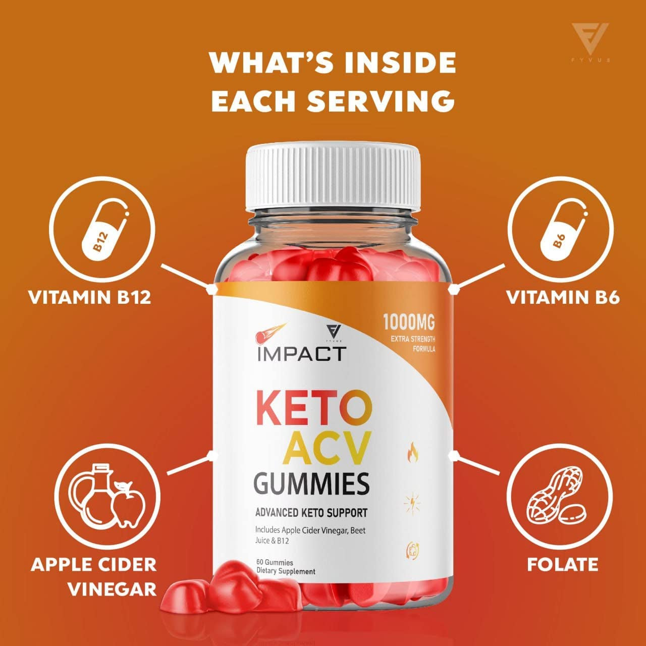 (5 Pack) Impact Keto Gummies for Weight Loss and Belly Fat Diet, AVC Keto ACV Advanced Weight Loss Gummies, Keto plus ACV Apple Cider Vinegar Appetite Supplement (300 Gummies)