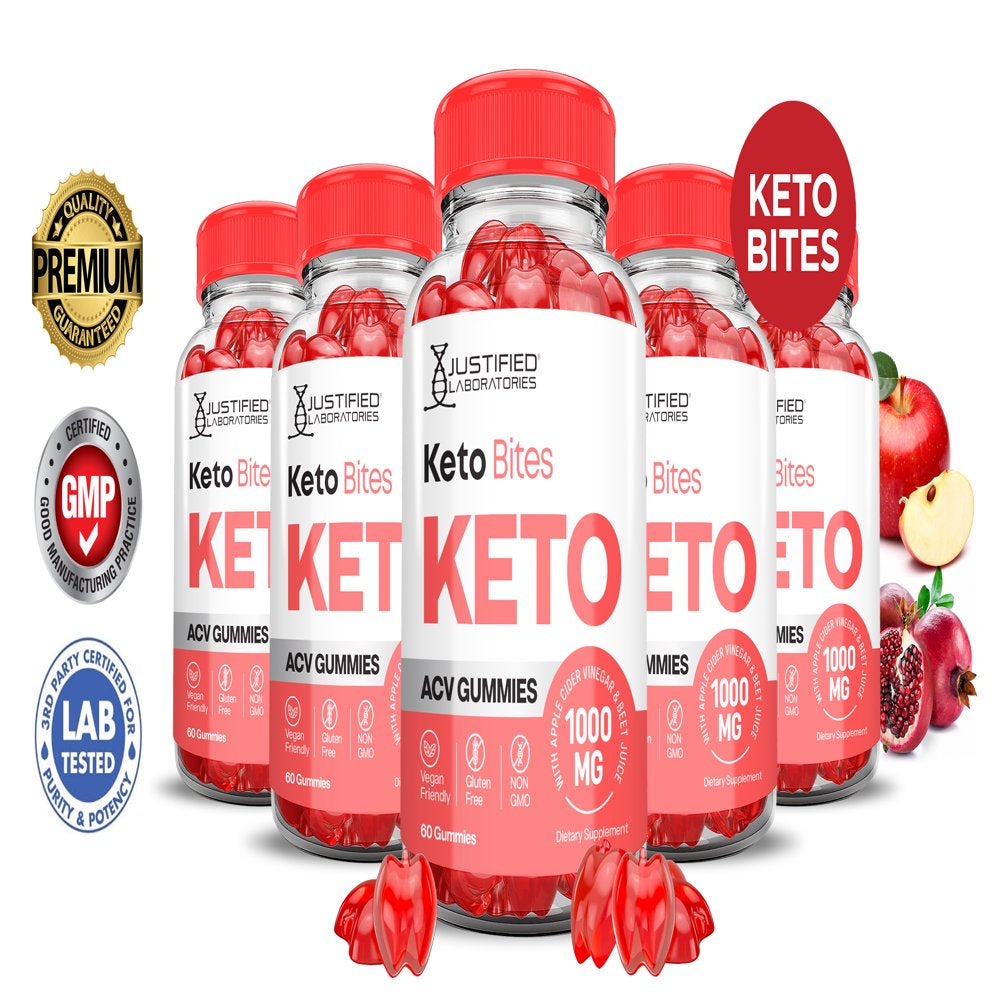 (5 Pack) Keto Bites ACV Gummies 1000MG Dietary Supplement 300 Gummys