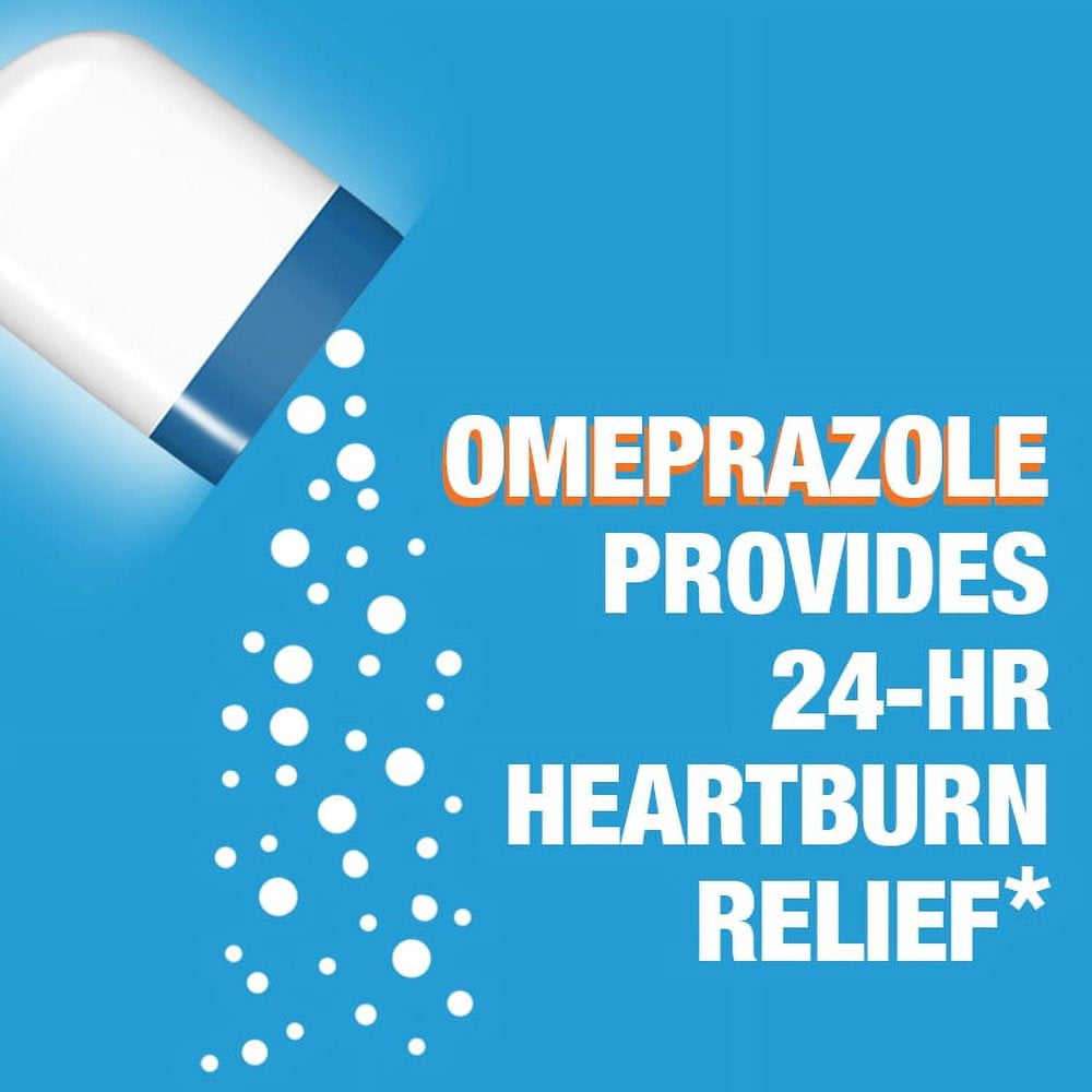 Zegerid OTC 24-Hour Heartburn Relief, Omeprazole 20Mg + Sodium Bicarbonate, 14 Capsules