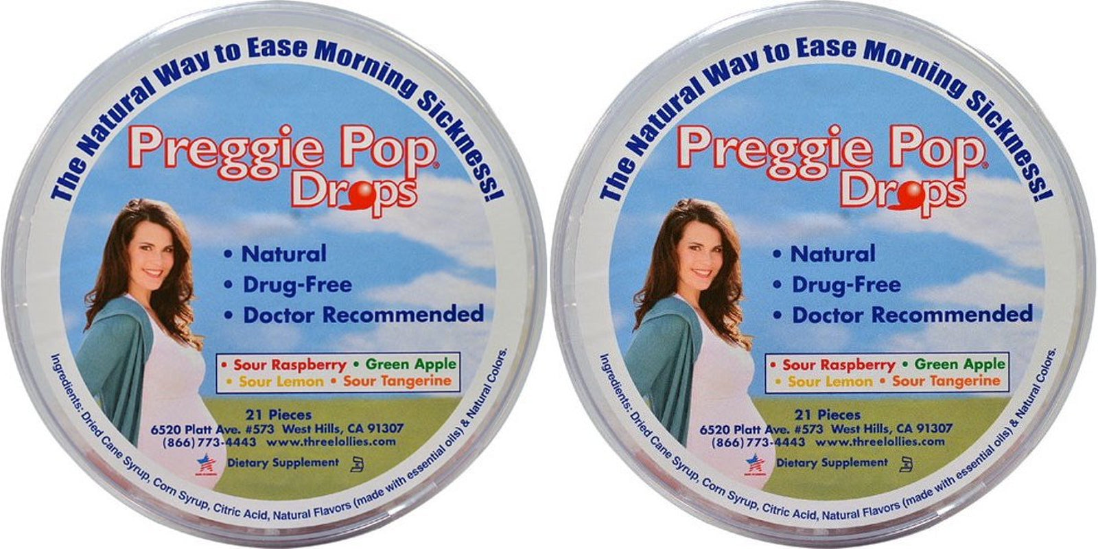 Three Lollies Preggie Pop Drops Dietary Supplements, 21 Count(Pack of 2)