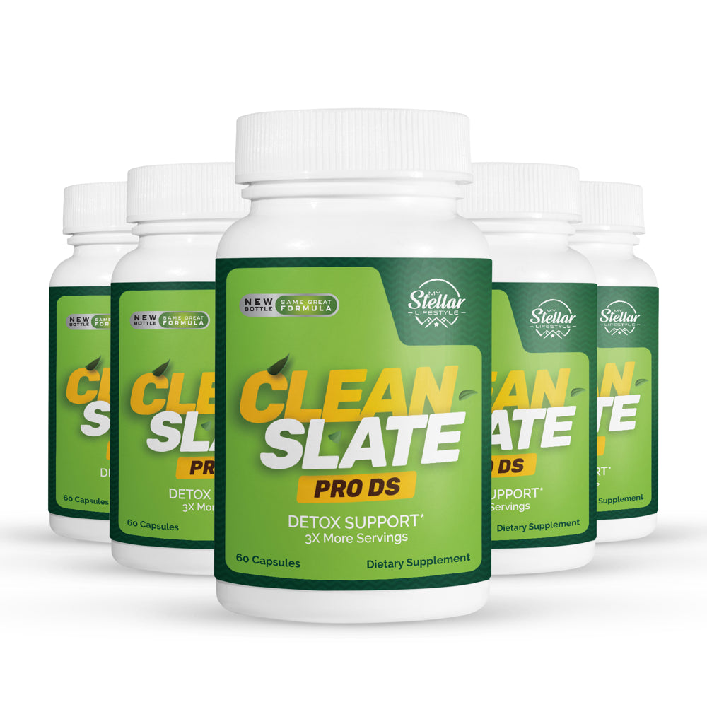 5 Pack Clean Slate Pro DS, Total Health Support, Detox Formula-60 Capsules X5