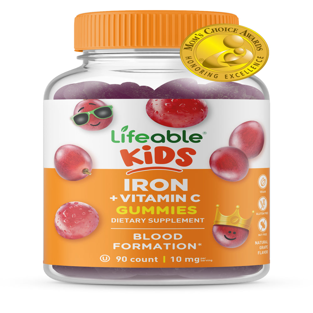 Lifeable Iron with Vitamin C for Kids – 10 Mg – 90 Gummies