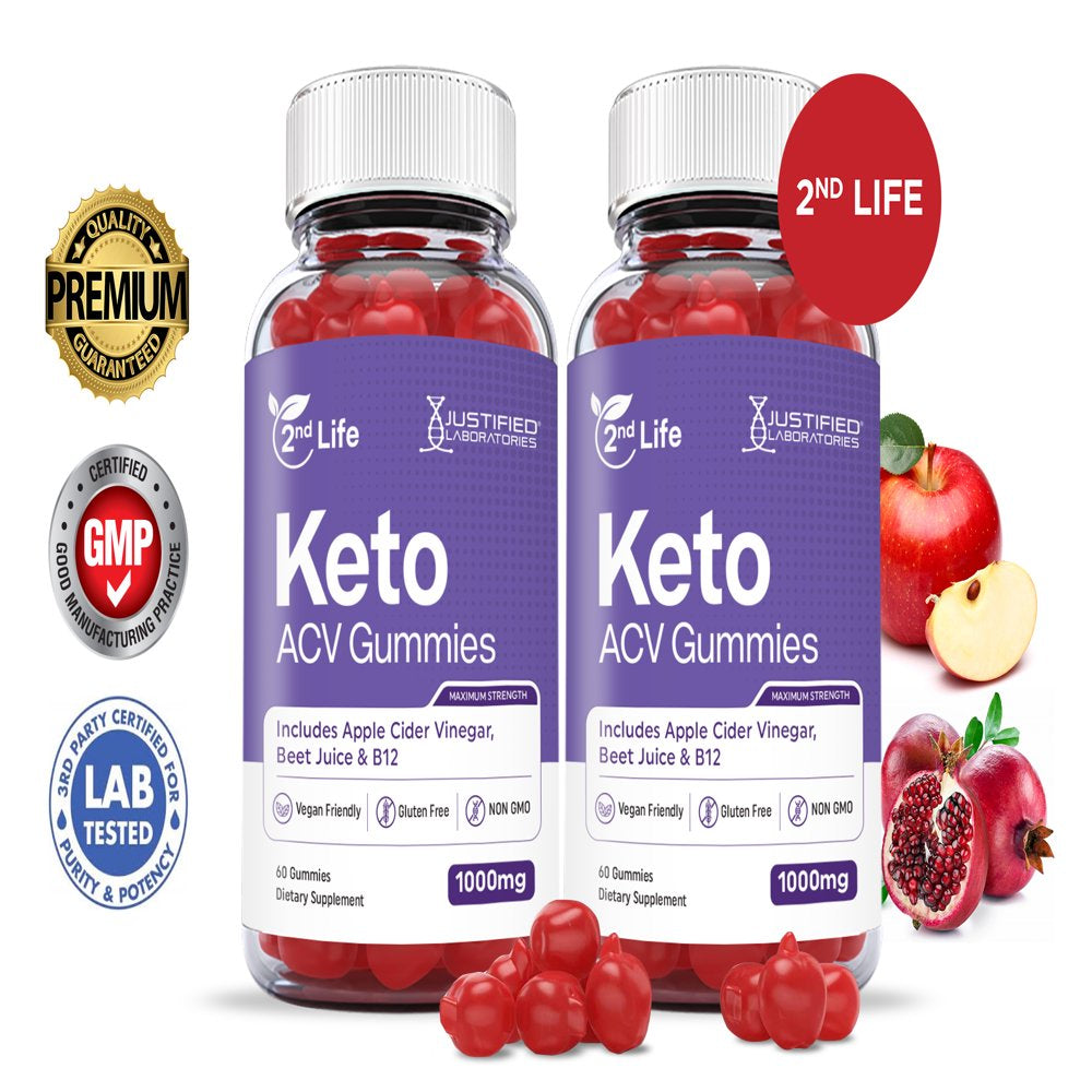 2Nd Life Keto ACV Gummies 1000MG Dietary Supplement 120 Gummys