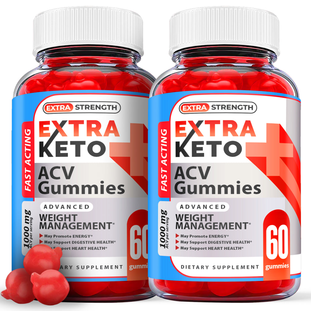 (2 Pack) Extra Keto ACV Gummies - Apple Cider Vinegar Supplement for Weight Loss - Energy & Focus Boosting Dietary Supplements for Weight Management & Metabolism - Fat Burn - 120 Gummies